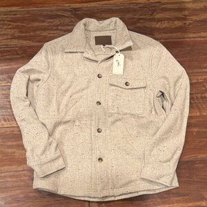 Men's Speckled Beige Shirt Jacket